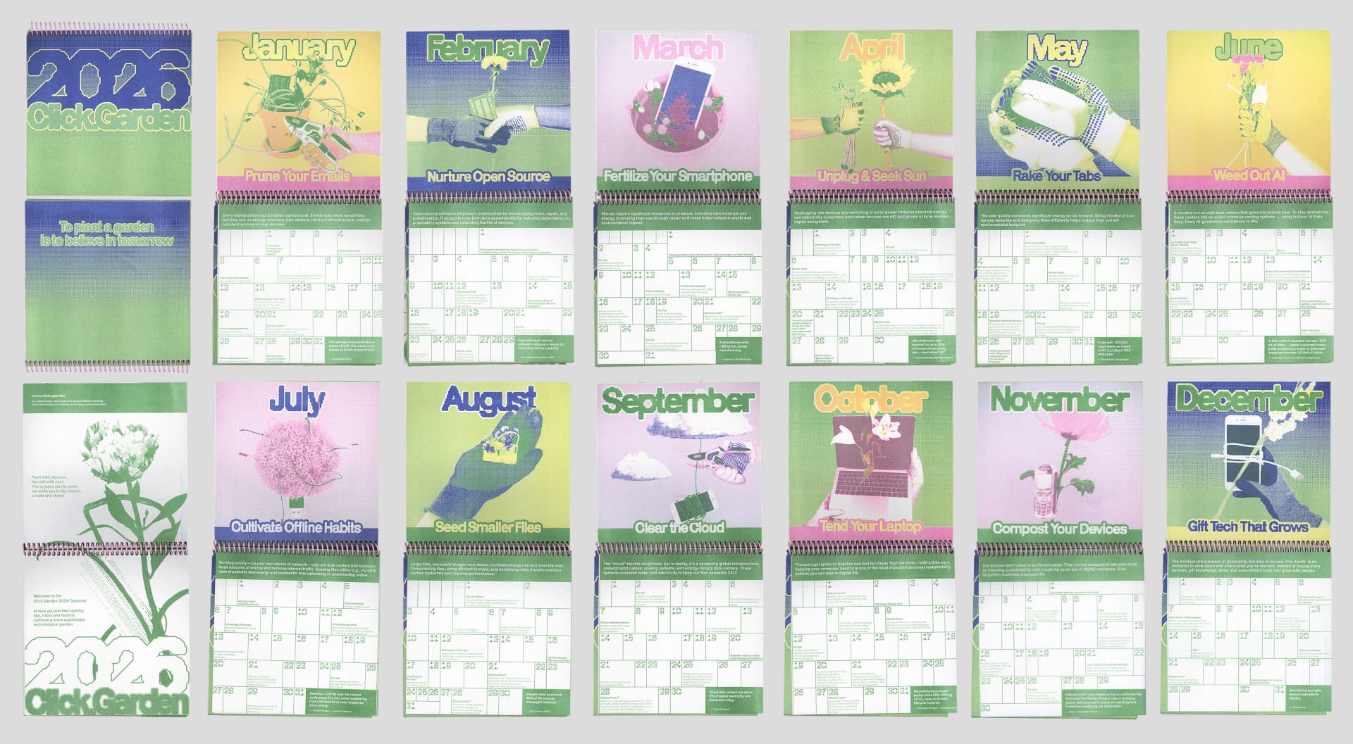 Visual identity and art direction for Click.Garden sustainability platform